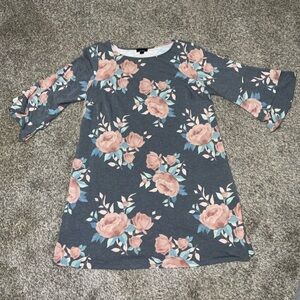 Alyx Gray and Pink T-shirt Dress with Pockets 1X